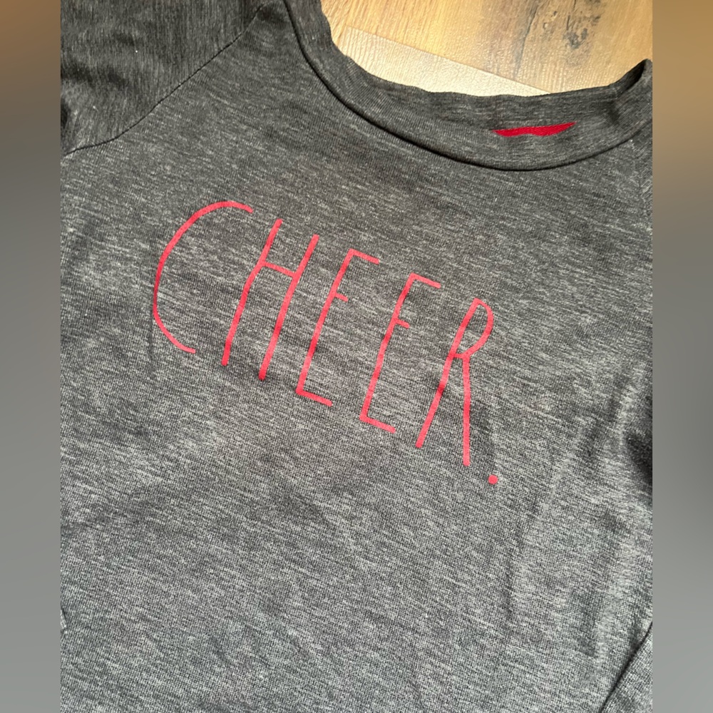 RAE DUNN CHEER holiday Christmas pullover crewneck cozy festive sweater medium - Picture 3 of 9